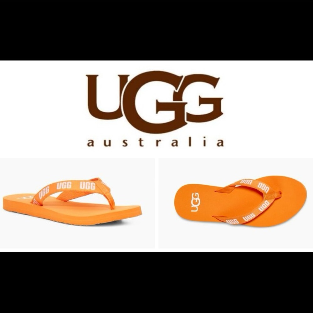 🆕🧡🧡UGG NEON ORANGE FLIP FLOPS🧡🧡🆕